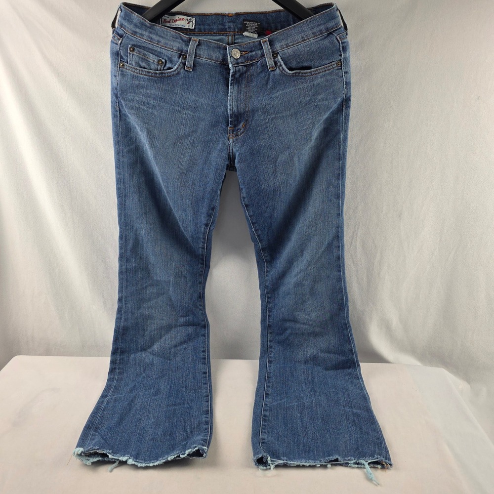 Genuine Red Engine Y2K 5 pocket strech fit size 31 raw hem Bootcut